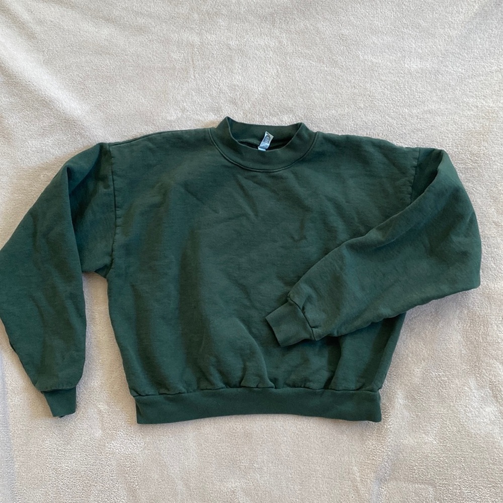 Los Angeles Apparel Forest Green Cropped Crewneck